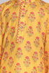 VASTRAMAY Multicolor-Base-Mustard And Cream Baap Beta Kurta